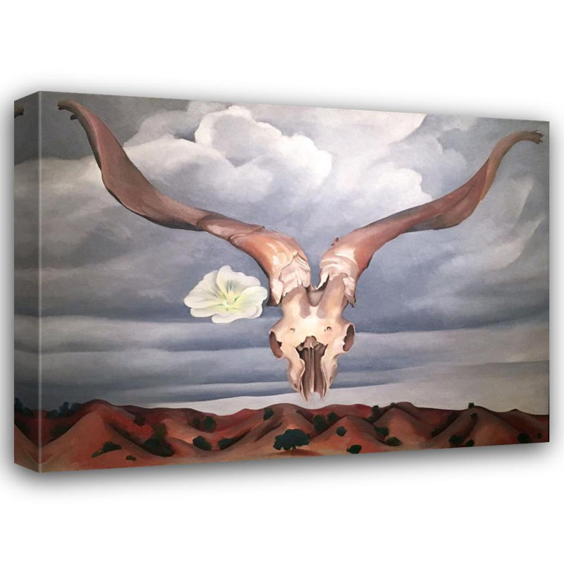 Ram's Head, White Hollyhock-Hills, 18" H x 24" W