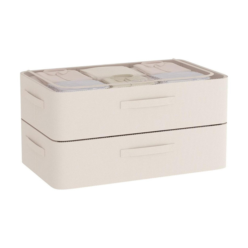 Under Bed Storage Bins Frame Storage Box Oxford Fabric Sturdy Underbed Container Foldable Stackable Large Capacity Clothes Organizer