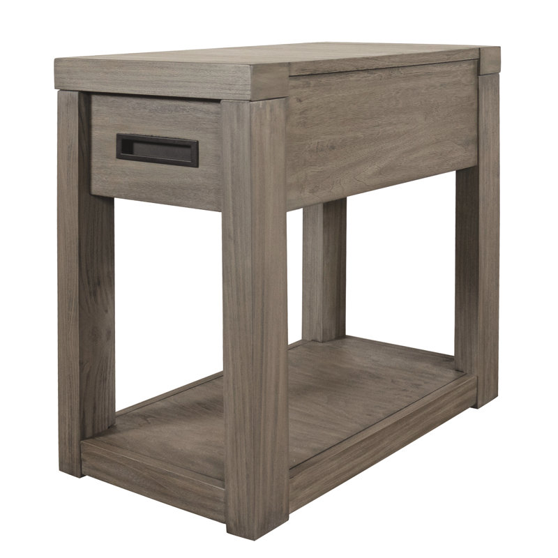 Table de bout avec tablette et rangement en bois massif