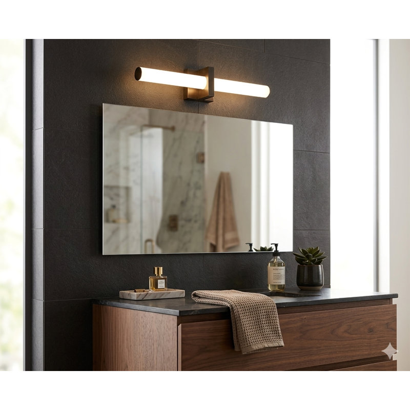 1-Light Satin Black LED Wall Sconce With A Frosted Opal Glass Shade, Satin Black