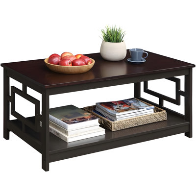 Town Square Collection Transitional  Coffee Table With Bottom Shelf