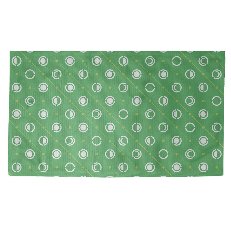 Vert Tapis décoratif phases de lune, Rectangle 2 pi x 3 pi
