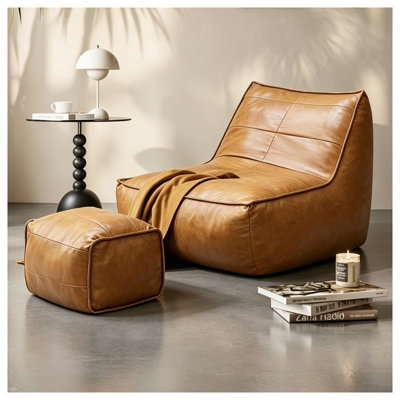 Bean Bag Chair with Ottoman Set
