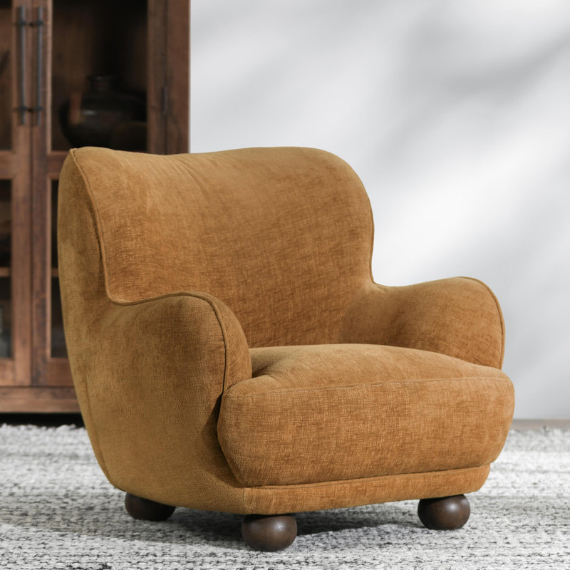 Penelope Upholstered Accent Chair, Orange