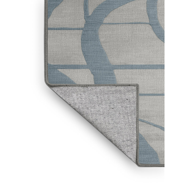 Machine Washable Abstract Gray Area Rug