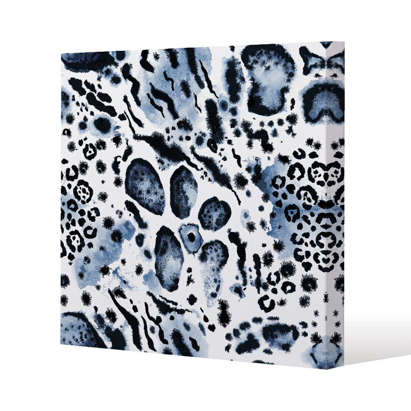 Leopard Print Slim Style Canvas Print, 15mm Slim Real wood., 40 cm H x 40 cm W