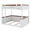 Grand lit superposé en bois avec tablettes intégrées et boîte de rangement, lits superposés à plancher bas, lumière DEL et station de charge USB-1223470802