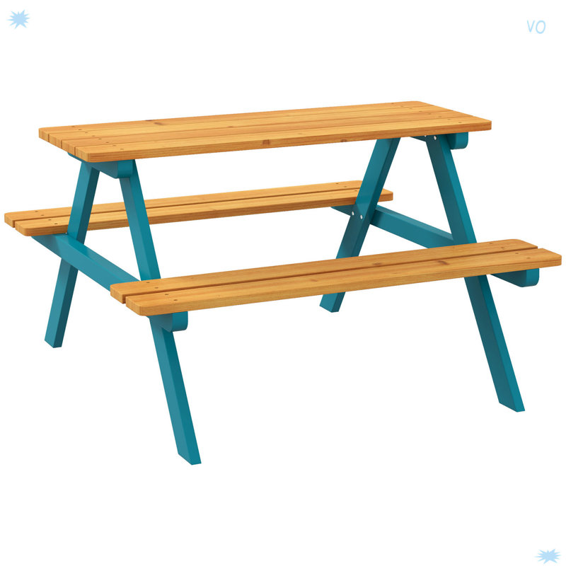 Ensemble de table de pique-nique d'extérieur pour enfants avec table et banc en bois