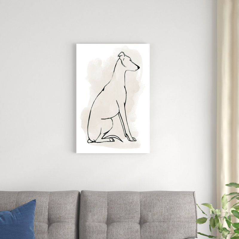 Lévrier croquis I, H 30 po x l 20 po x P 1,25 po