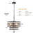 Modern 2-Tier Black Drum K9 Crystal Chandelier-1883591268
