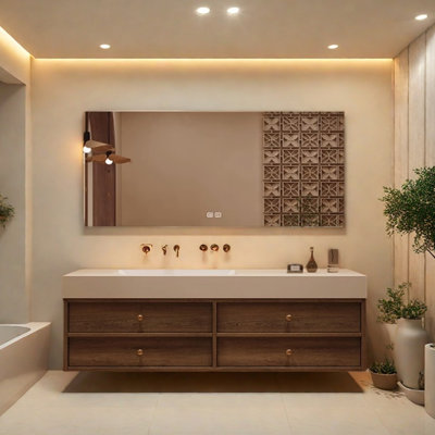 Armoire de salle de bain rétro de style médiéval