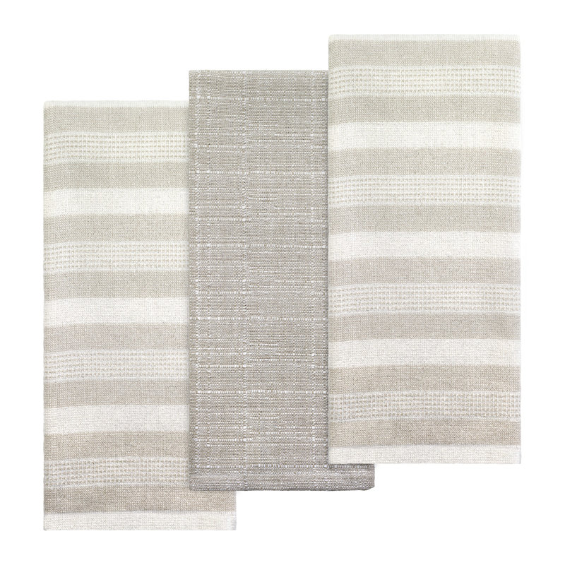 Izod Chester 3-Piece Kitchen Towel Set, Linen