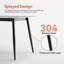 Grande table de salle à manger rectangulaire en métal robuste à base de pierre moderne 1,6 m