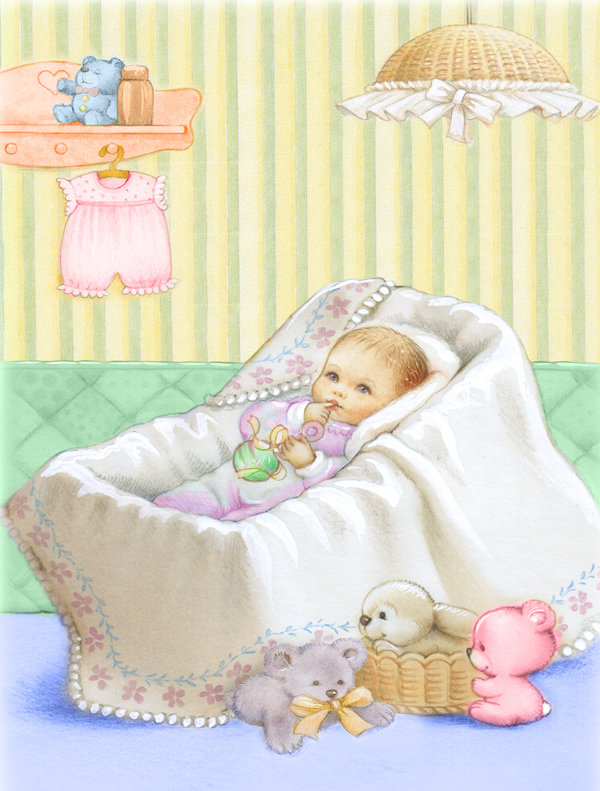 Drapeau de jardin New Baby in Crib, H 28 po x l 40 po