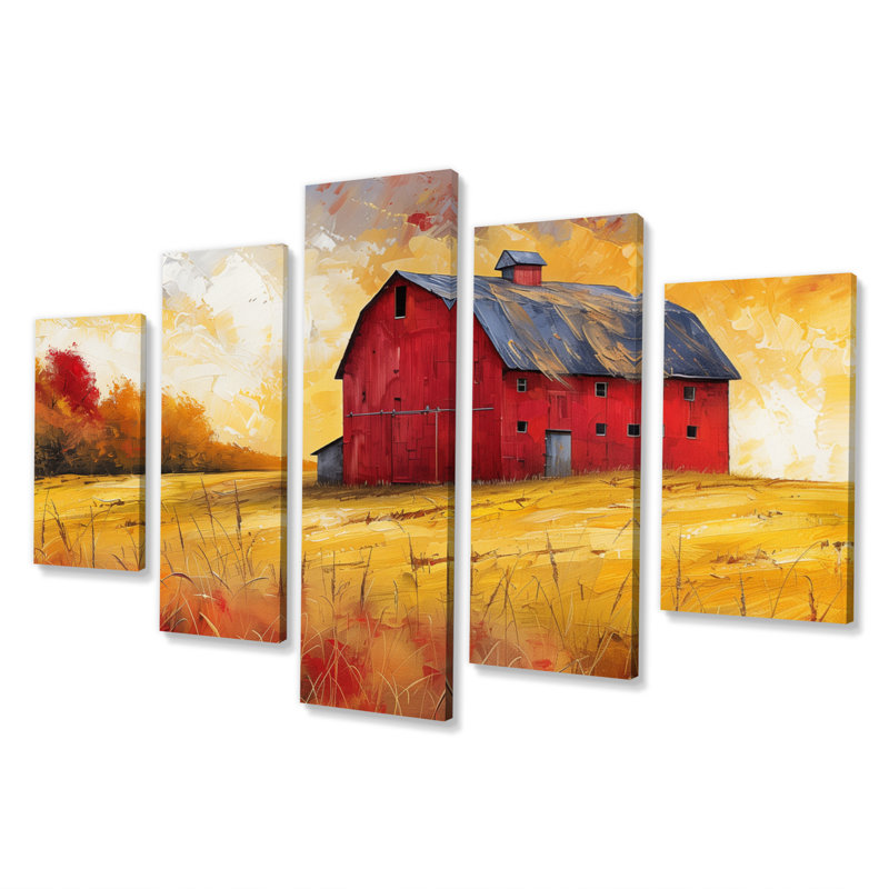 Autumn Red Barn Breeze III - Barn Wall Decor Set