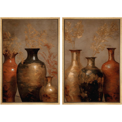 Vase en bronze rustique, nature morte, illustrations d'art moderne, décor nordique