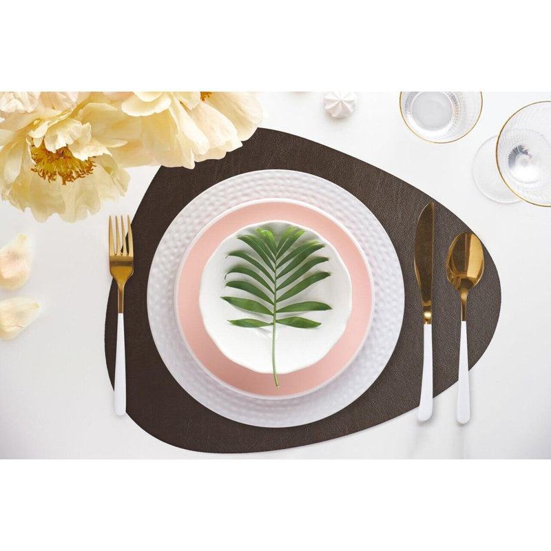 Mattola Placemat, Stone, Taupe, 18.5" X 15.3", Set Of 6, Brown
