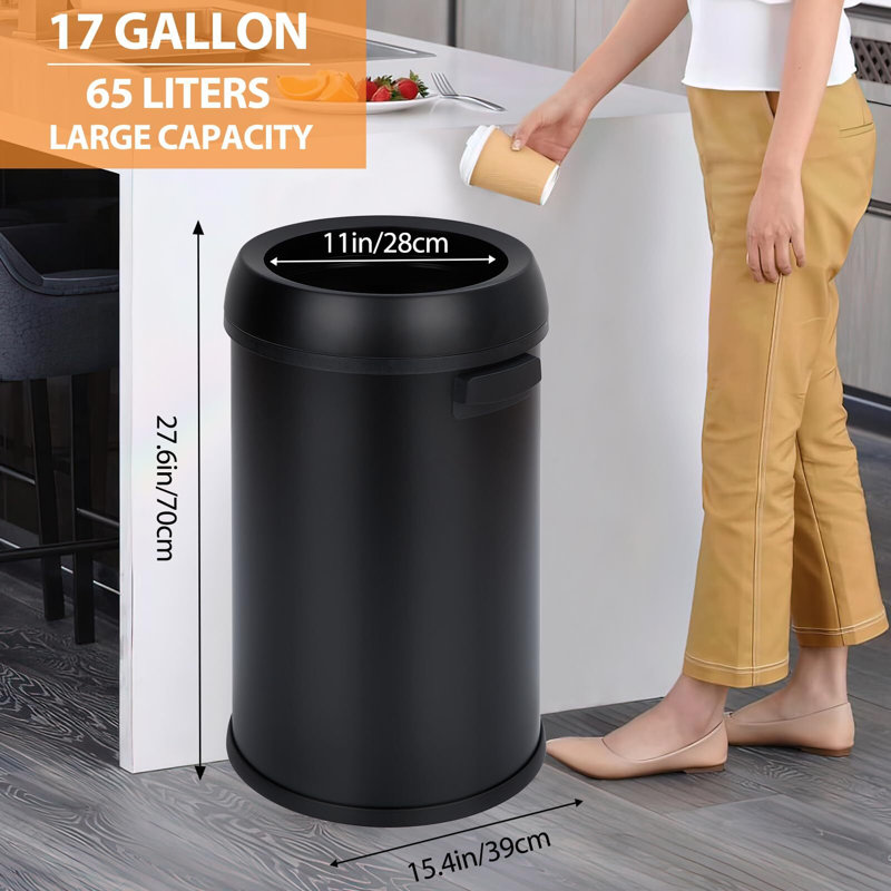 Stainless Steel Open Waste Bin - 17L