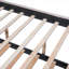 Lit plateforme tapissier à tête de lit beige chaud et rayé avec lit gigogne simple TG, molleton avec éclairage à DEL contrôlé par l'application-129232412