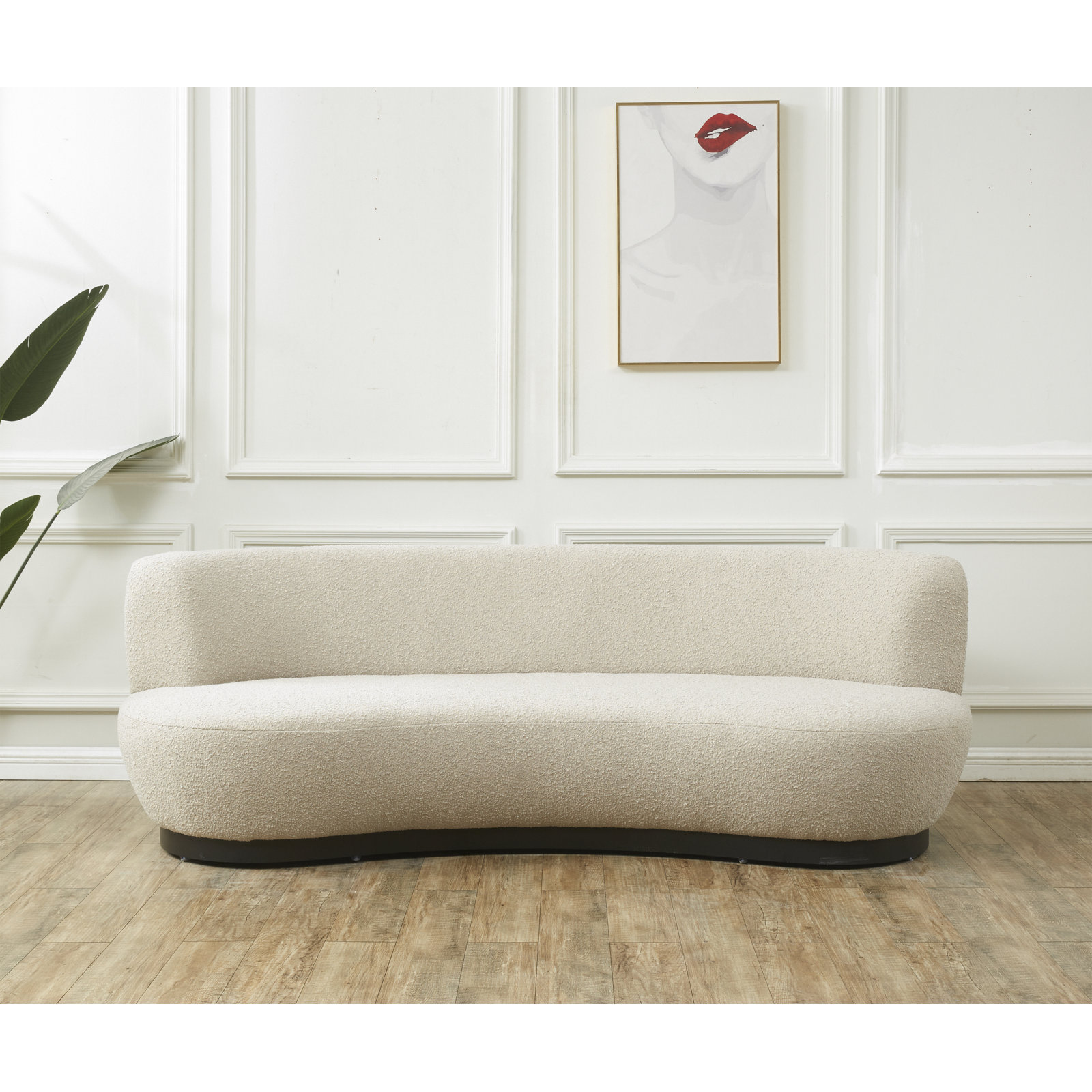 Portsmouth 90'' Upholstered Sofa, Oatmeal Boucle