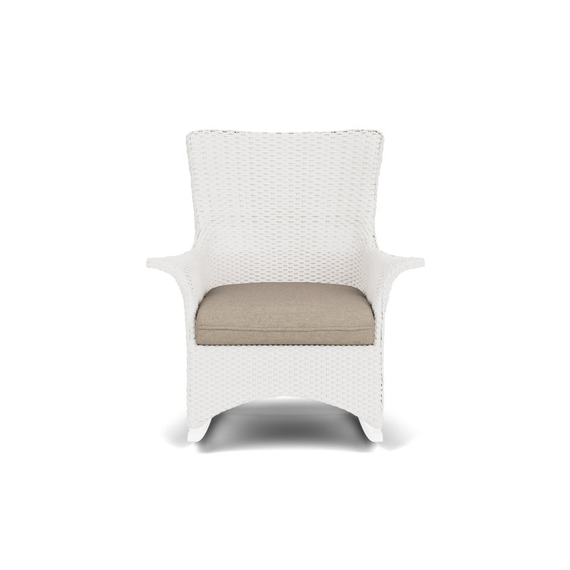 Mandalay Outdoor Rocker Chair, White, Demo Oatmeal