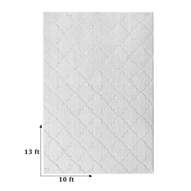 Tapis intérieur / extérieur en polypropylène tissé à la machine Zelma, Rectangle 10 pi x 13 pi