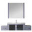 Gris foncé 60 po Meuble-lavabo W, armoires latérales, robinet, plateau en céramique blanche, miroir de 34 po - meuble-lavabo avec finition