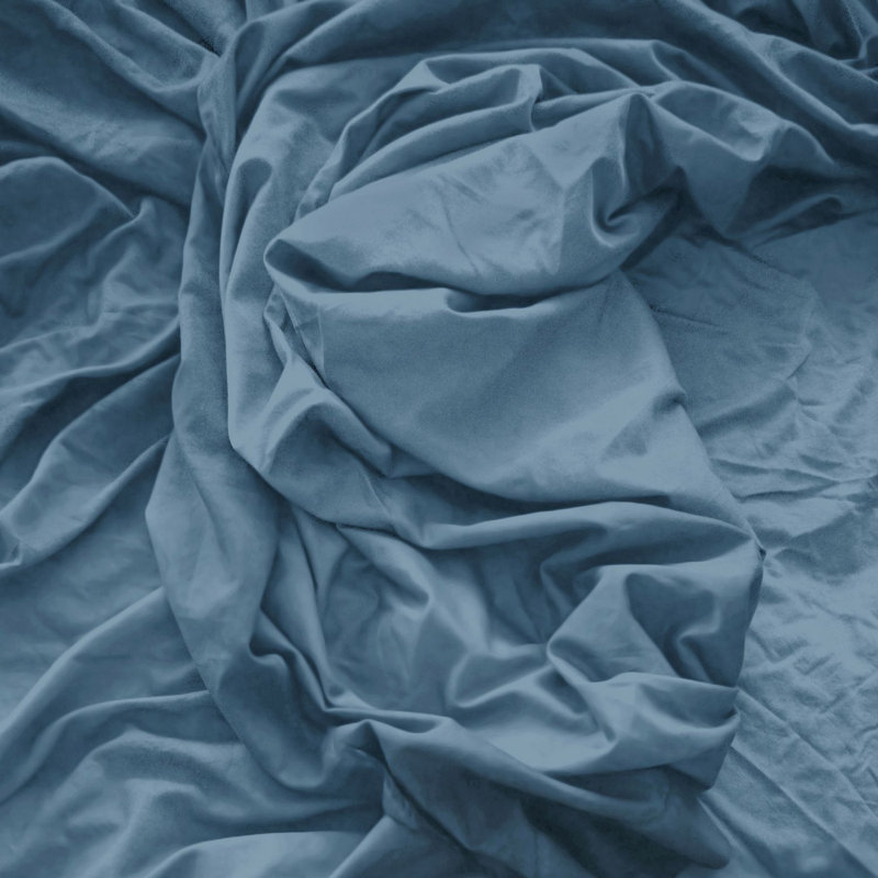 Modern & Contemporary Percale Duvet Cover, Queen Duvet Cover + 2 Standard Shams, Cadet Blue