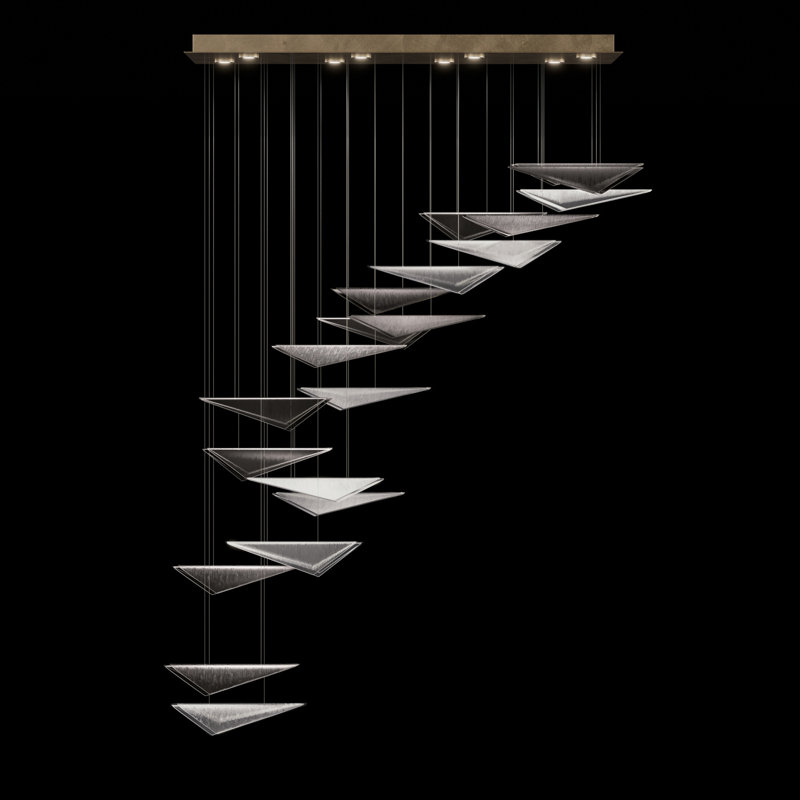 Volo 8 - Light Pendant, Smoke Hammered, Gold