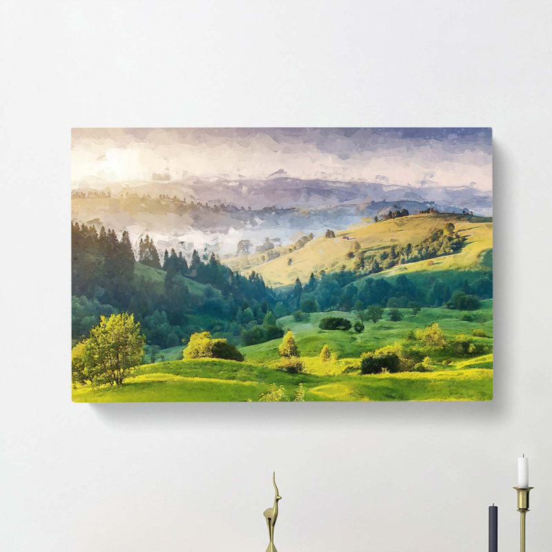 Rolling Hills Of India In Abstract - Wrapped Canvas Print, 40cm H x 60cm W x 3cm D