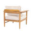 Canapé d'extérieur en forme de L en bois d'acacia, finition teck clair avec coussin beige