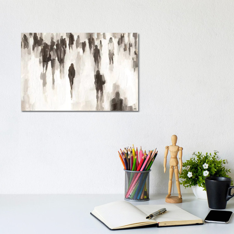 Reproduction d’art, "commuters I" par Ethan Harper, Toile tendue, H 8 po x l 12 po x P 0,75 po, Pas de tapis