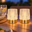 Lampe de bureau miniature rechargeable à intensité variable avec cristal glamour, sans fil (lot de 2)