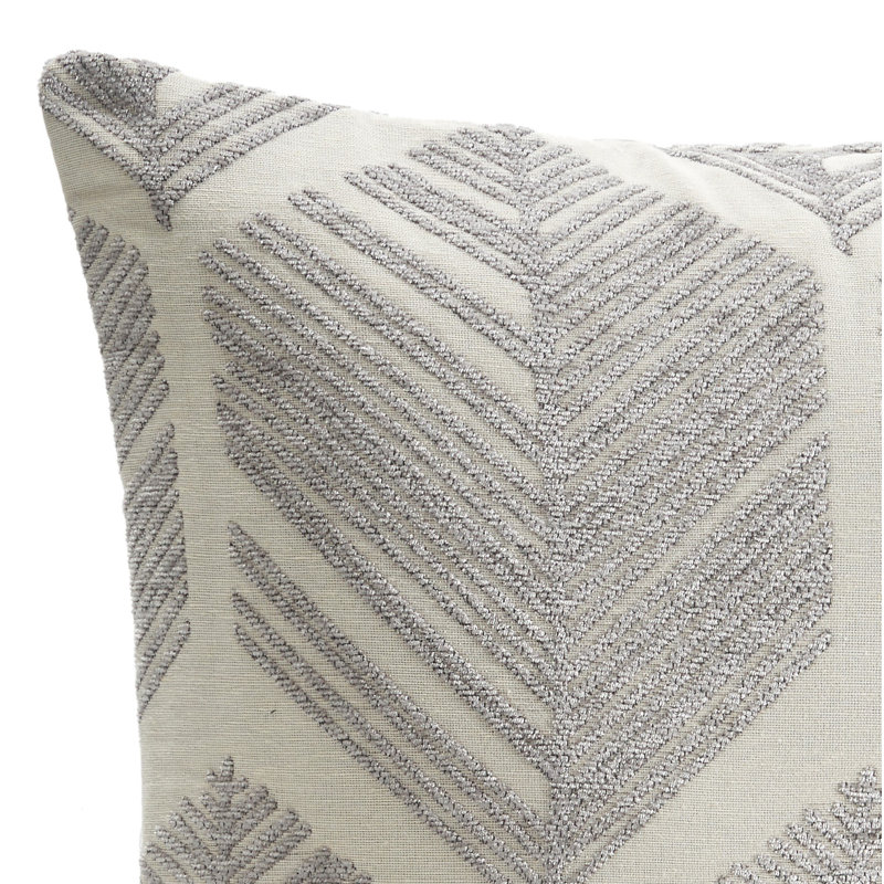 Cabria Geometric Silver Square Cushion Cover, Silver