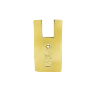 FHC R4SEC34PB 4" Square Door Rail End Cap for 5/8" to 3/4" Glass - Polished Brass