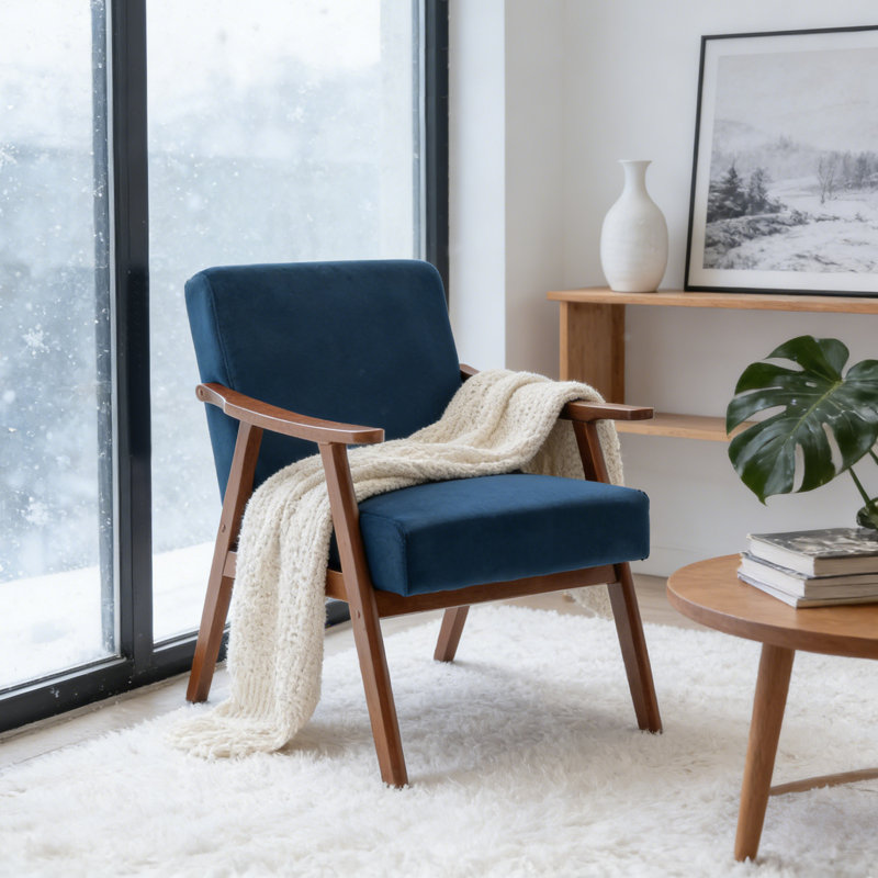 Chaise rembourrée en velours, Noir