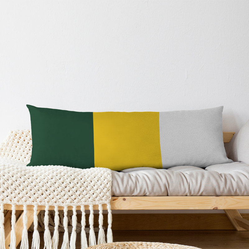 Abel Polyester Medium Pillow, Green/Yellow Middle