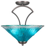 Zilo Semi-Flush 3-Bulbs Shown With 16"Crystal Glass