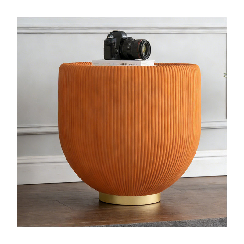Table d'appoint, Or, marbre, orange
