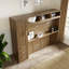 Lit escamotable double avec garde-robe, tiroirs et tablettes ouvertes