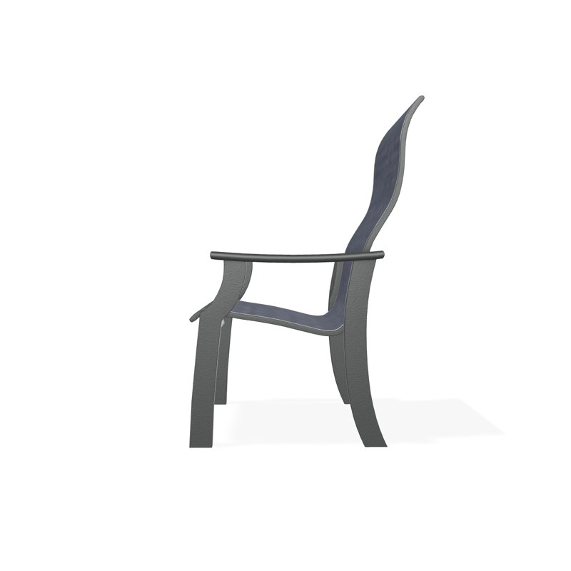 St. Catherine Polymer Outdoor Lounge Chair, Graphite, Destiny Steel
