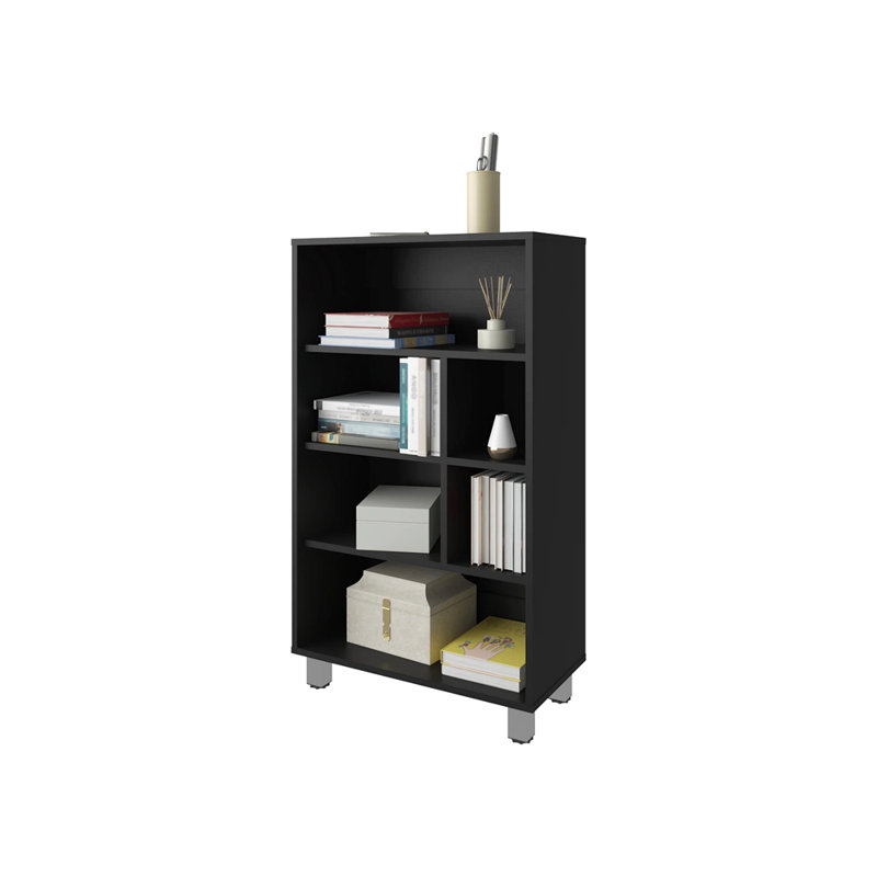 Bibliothèque avec six tablettes, Noir