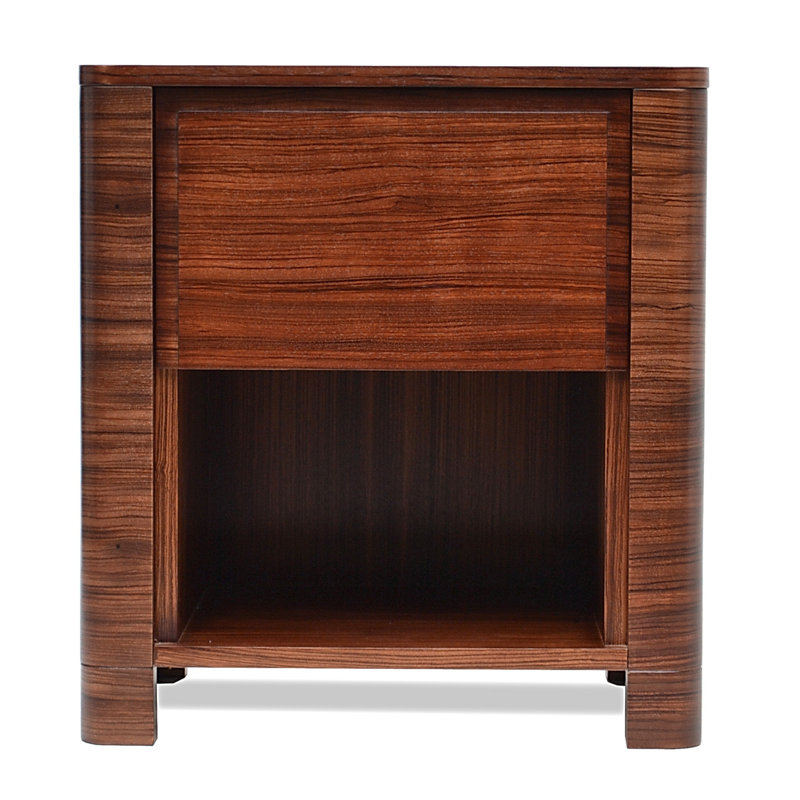 24 " W Solid Wood Nightstand, Zebrano