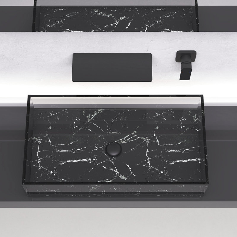 Matte Black Waterfall Faucet For Bathroom Sink, Single Effortless Water Flow Control, , Quality Brass Constructed Sink With Function, Simple Operation, Formed