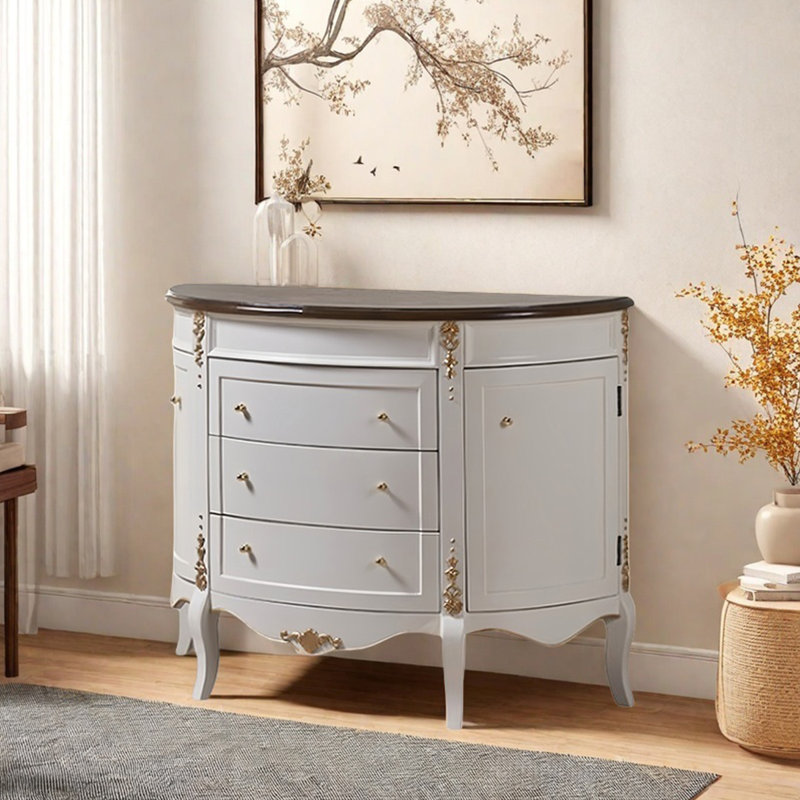 Retro Wooden Accent Cabinet - Solid & Eco-Friendly, 35.4" H x 47.2" W x 17.7" D