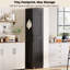 Garde-manger étroit avec 12 tablettes de rangement, armoire de rangement mince à porte simple de 72 po avec 6 tablettes réglables, support de porte et roulettes verrouillables -1455420537