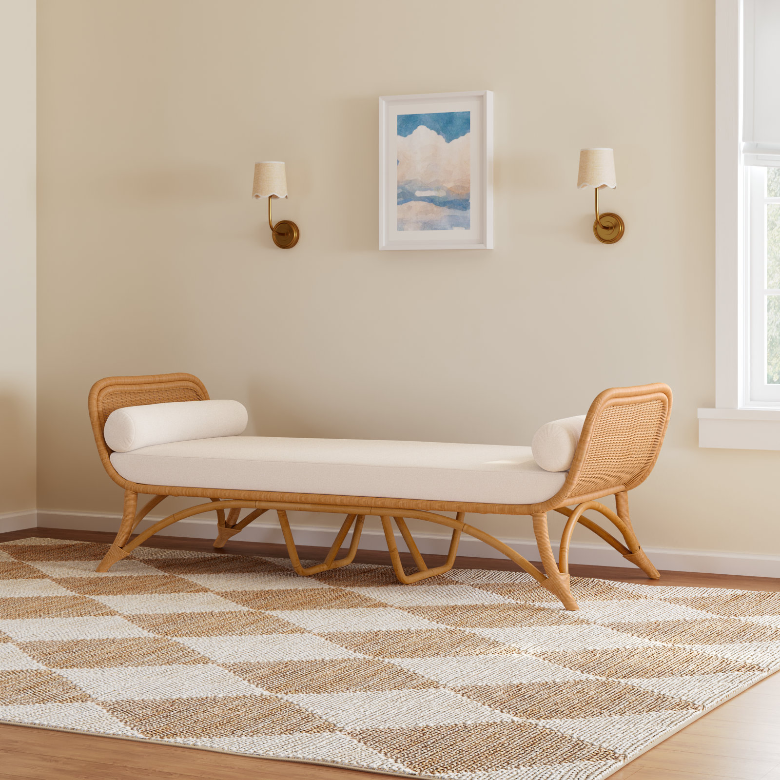 Colb Veve Bohemian Light Honey Rattan Daybed