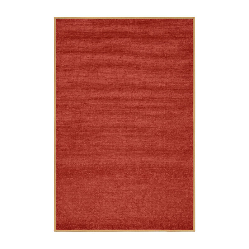 Machine Washable Solid Brown Area Rug, Rectangle 7' x 10'