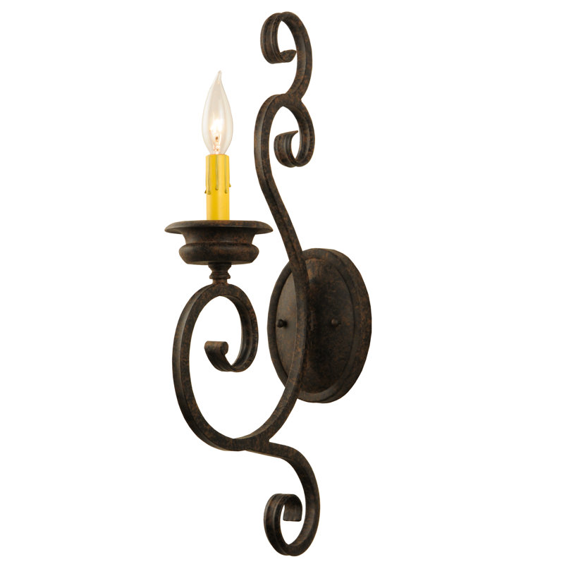 Rustic Lodge Candle Wall Light