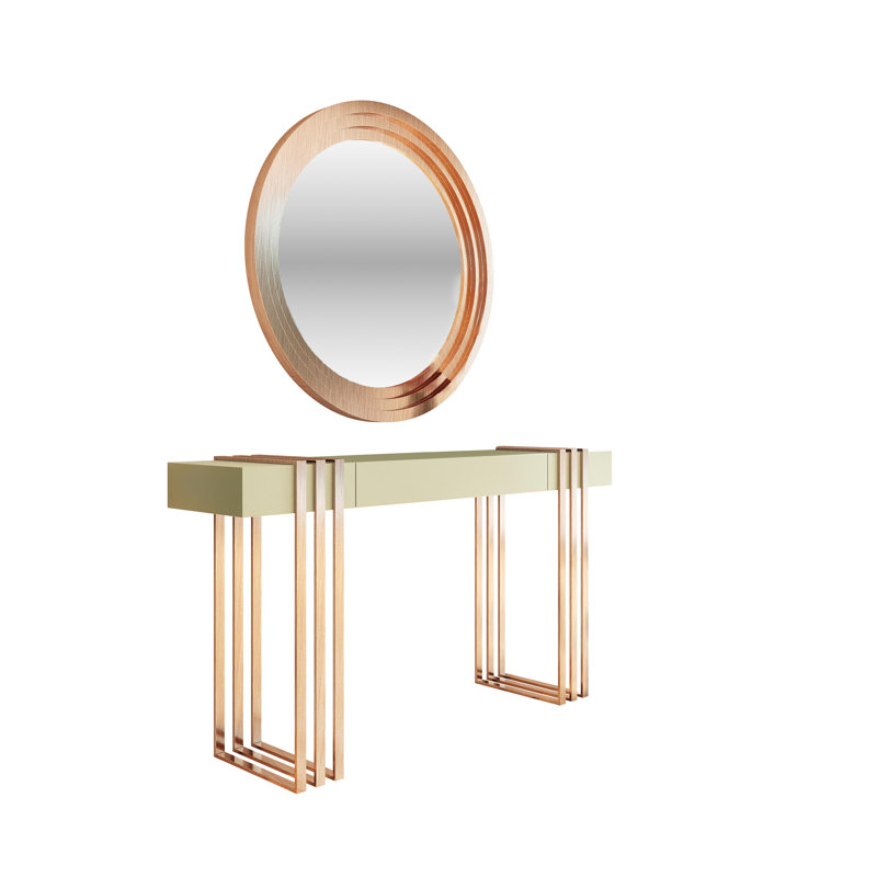 Imperium Console With Mirror R23-100, 72" H x 40" W x 20" D